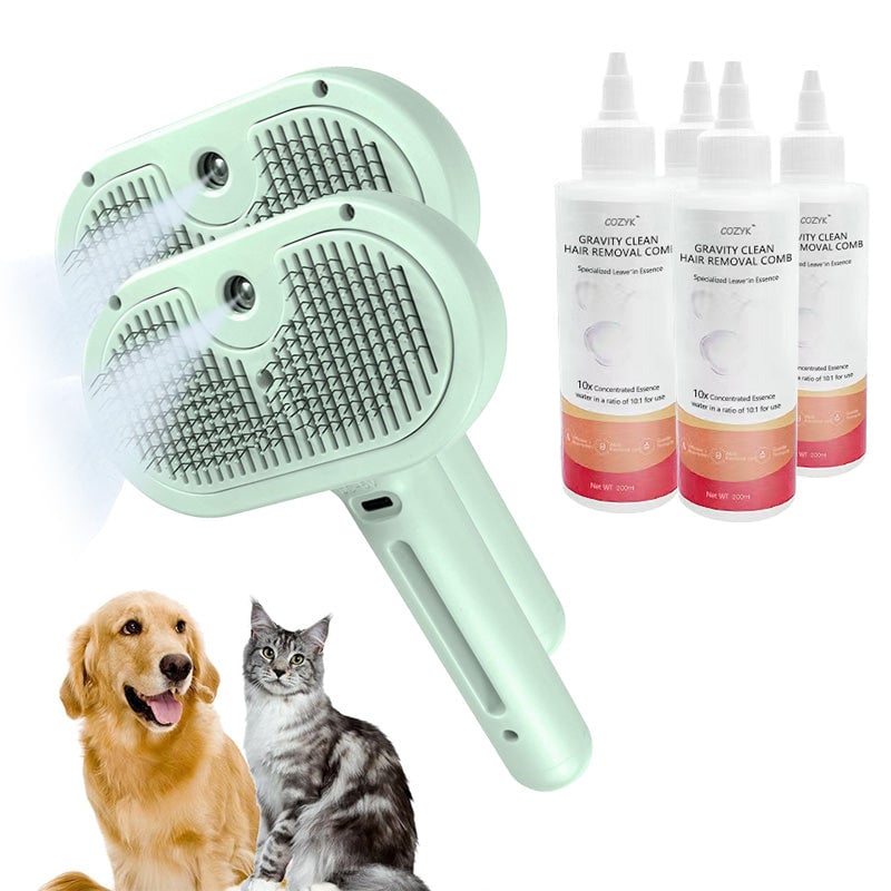 Cozyk Exclusive Patented Rechargeable Steam Pet Grooming Brush