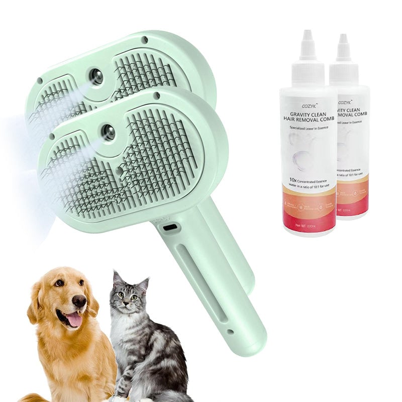 Cozyk Exclusive Patented Rechargeable Steam Pet Grooming Brush