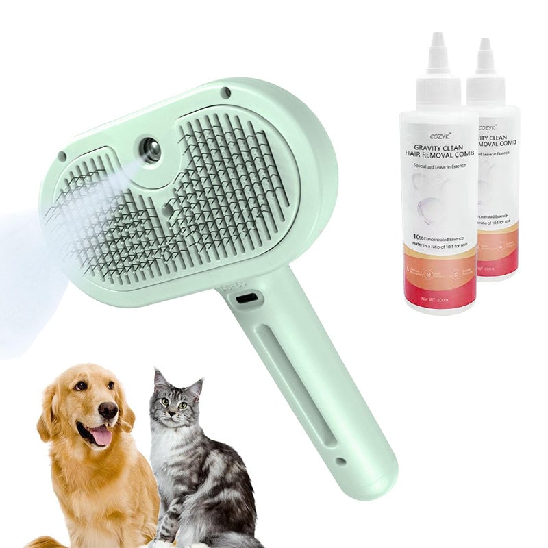 Cozyk Exclusive Patented Rechargeable Steam Pet Grooming Brush