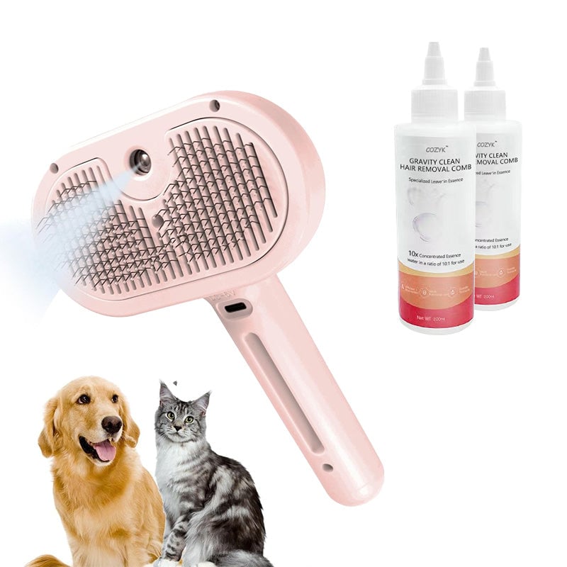 Cozyk Exclusive Patented Rechargeable Steam Pet Grooming Brush