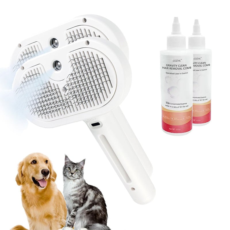 Cozyk Exclusive Patented Rechargeable Steam Pet Grooming Brush