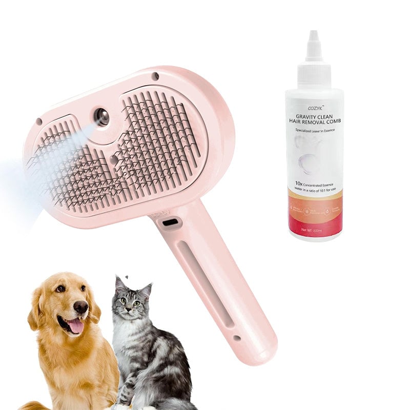 Cozyk Exclusive Patented Rechargeable Steam Pet Grooming Brush