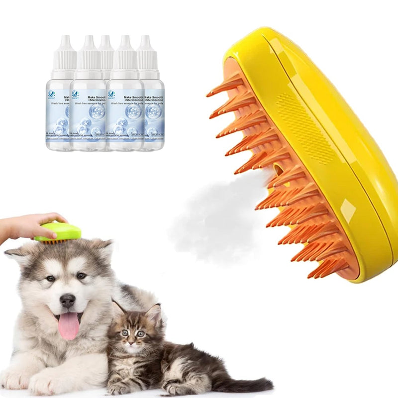 Cozyk Patented Exclusive Rechargeable Steam Pet Brush (95°F-113°F) for Pet Bathing