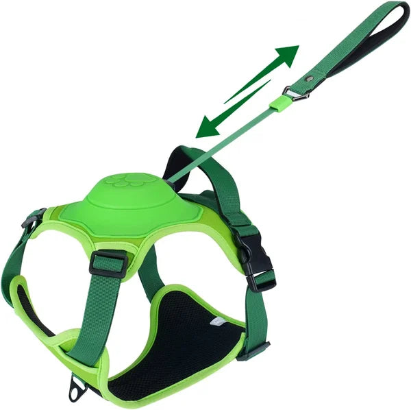 Dog Harness and Retractable Leash Set All-in-One