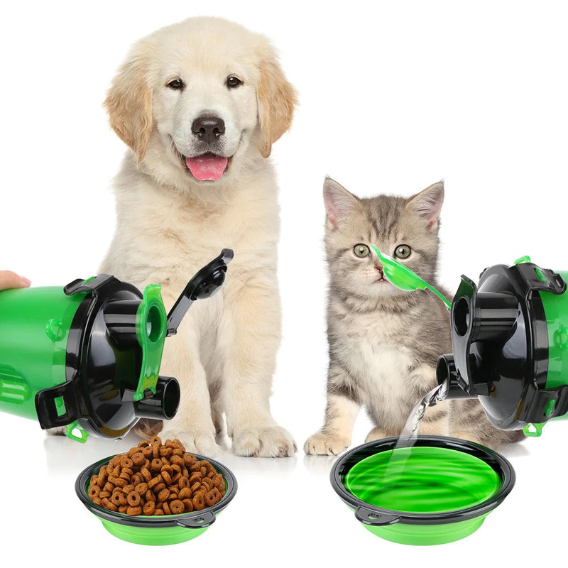 2in1 Collapsible Pet Water Bottle and Feeder