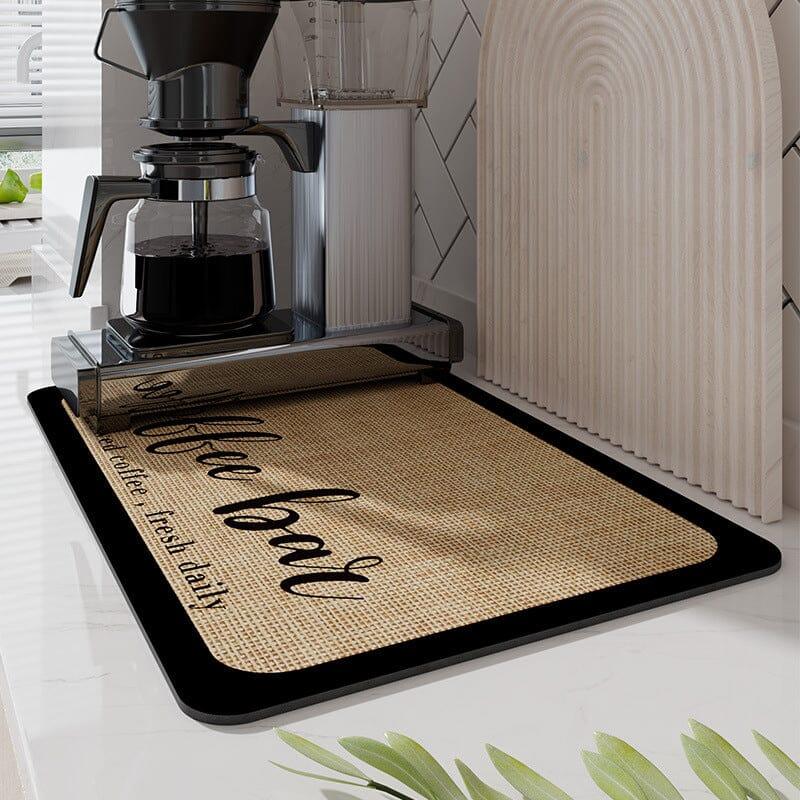 Super Absorbent Coffee Mat, Kitchen Quick Dry Dish Draining Mat