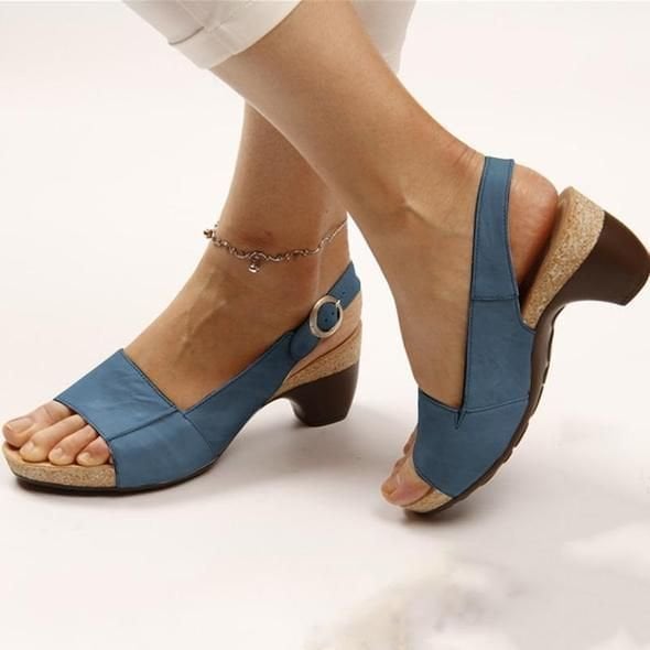 Sursell Women’s Elegant Low Chunky Heel Comfy Sandals