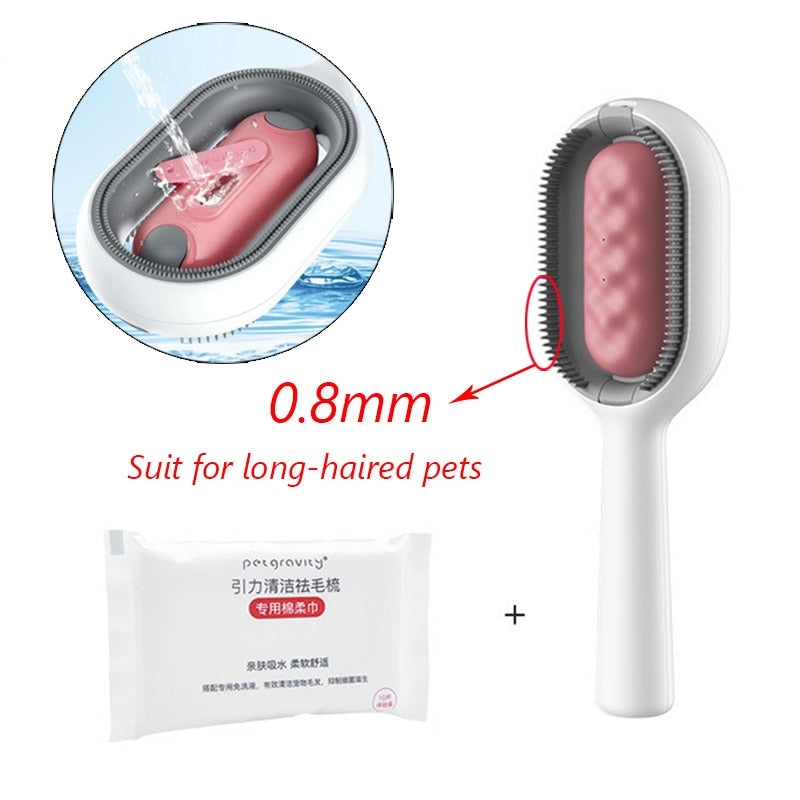 Innovative Pet Hair Detangling Comb with Integrated Water Tank