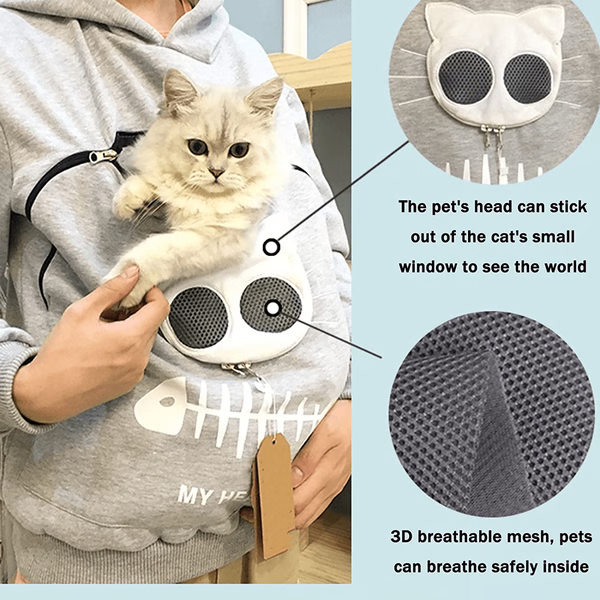 Cat Lover Hoodie Cuddle Pouch - Perfect Pet Gift