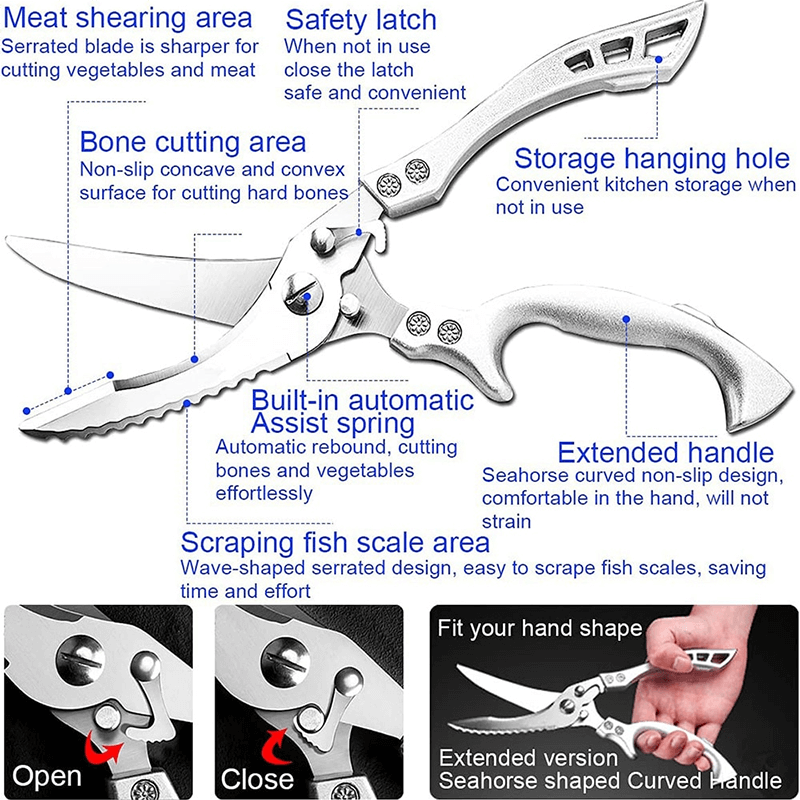 Kitchen Gifts – Heavy Duty Stainless Steel Bone-Cut Scissors