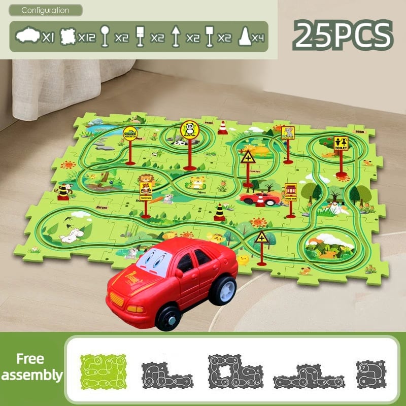 Last Day 50% OFF – Children’s Educational Puzzle Track Car Play Set