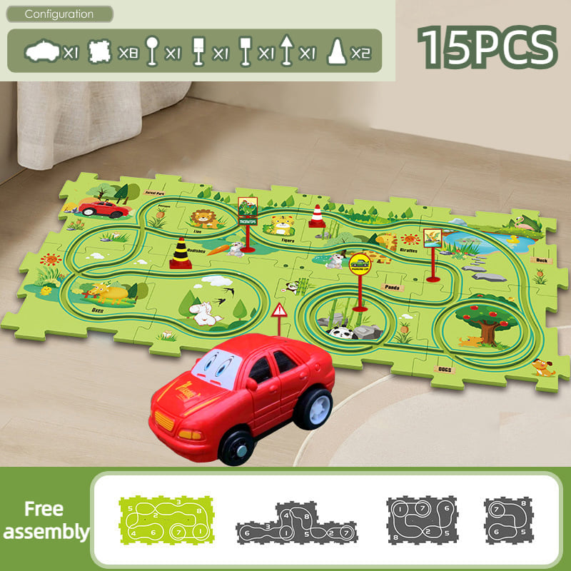 Last Day 50% OFF – Children’s Educational Puzzle Track Car Play Set