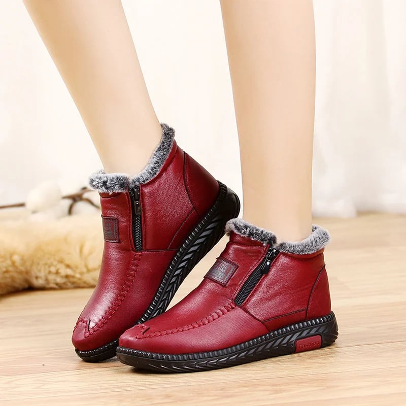 (Last Day Promotion 75% OFF) – Women’s Waterproof Non-slip Cotton Leather Boots – BUY MORE SAVE MORE!