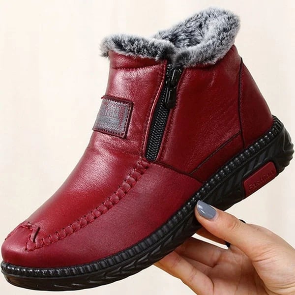 (Last Day Promotion 75% OFF) – Women’s Waterproof Non-slip Cotton Leather Boots – BUY MORE SAVE MORE!