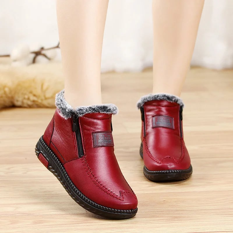 (Last Day Promotion 75% OFF) – Women’s Waterproof Non-slip Cotton Leather Boots – BUY MORE SAVE MORE!