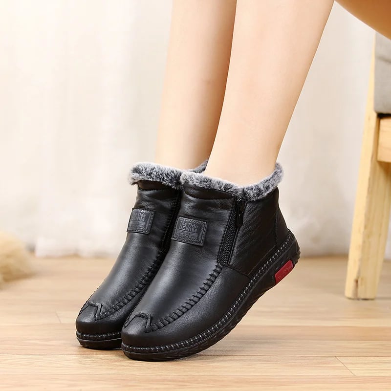 (Last Day Promotion 75% OFF) – Women’s Waterproof Non-slip Cotton Leather Boots – BUY MORE SAVE MORE!