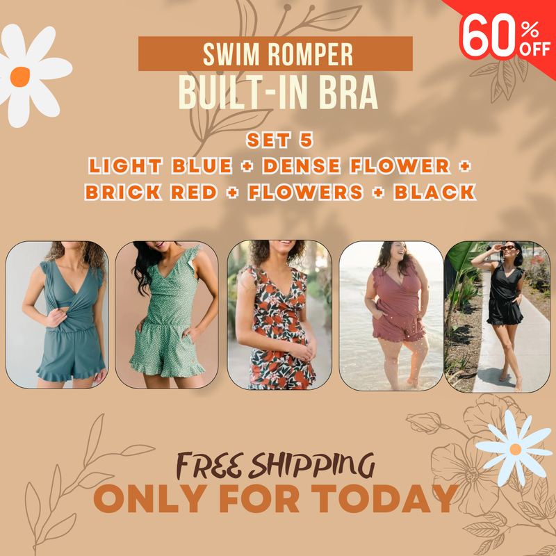 Last Day Sale OFF 60% – Swim Romper Built-in Bra