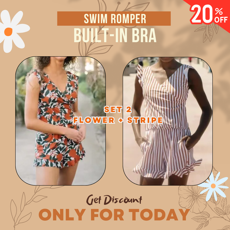 Last Day Sale OFF 60% – Swim Romper Built-in Bra