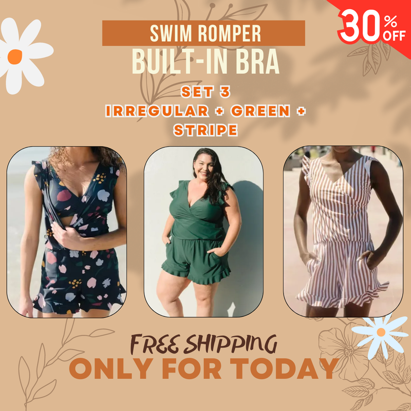 Last Day Sale OFF 60% – Swim Romper Built-in Bra