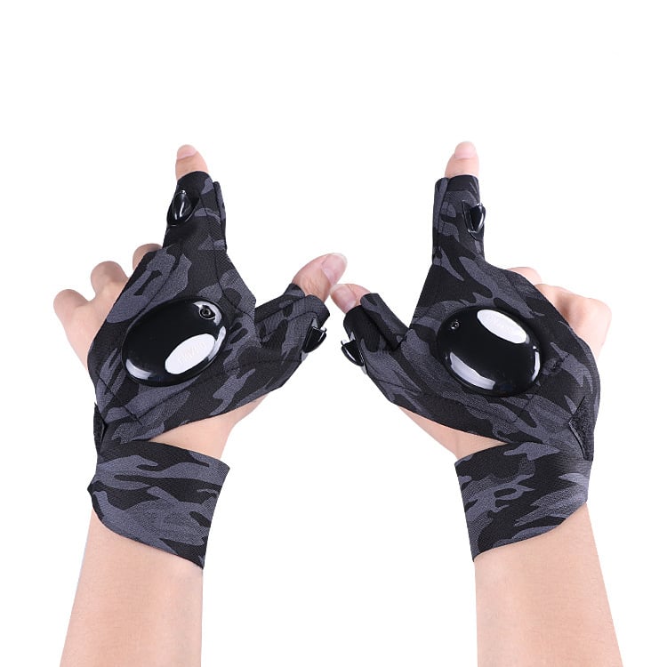 LED Flashlight Waterproof Gloves – Practical Durable Fingerless Gloves