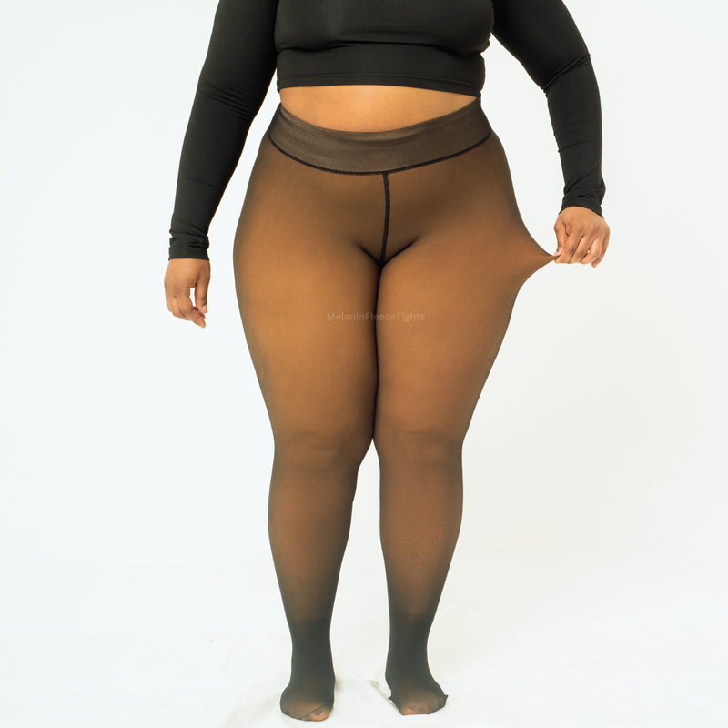 Melanin Fleece Tights – Sheer Black Effect