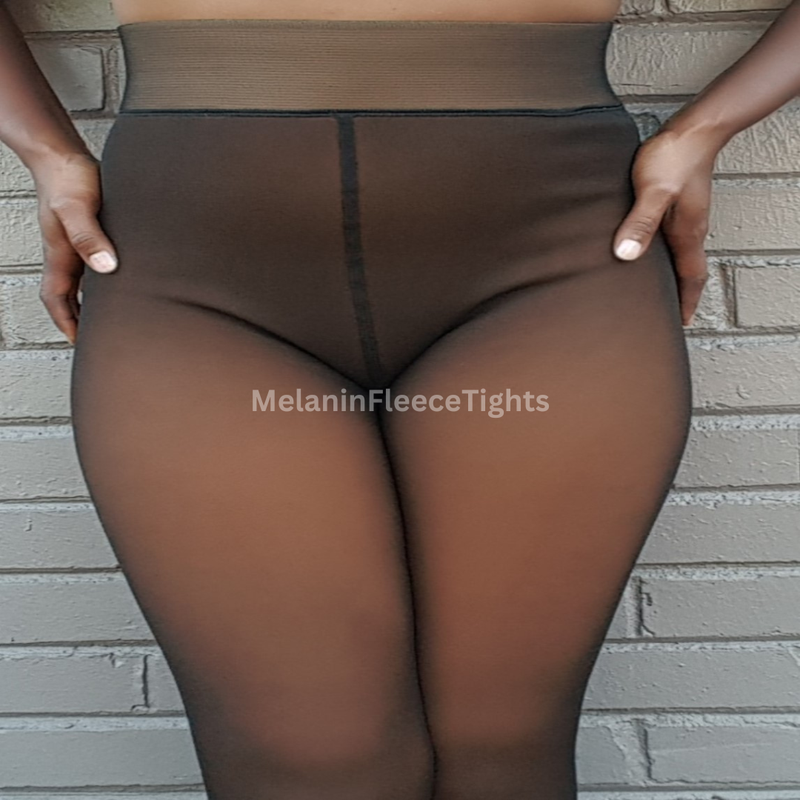 Melanin Fleece Tights – Sheer Black Effect