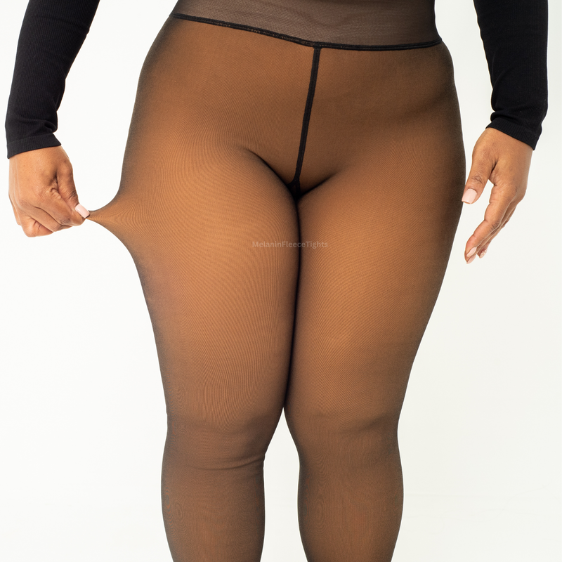 Melanin Fleece Tights – Sheer Black Effect