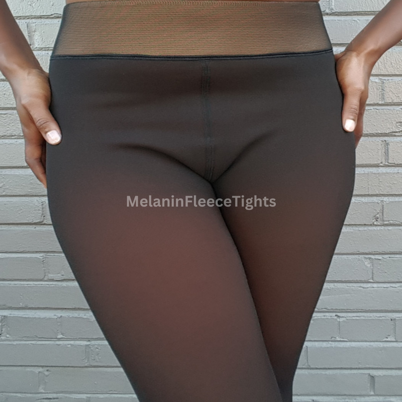 Melanin Fleece Tights – Sheer Black Effect