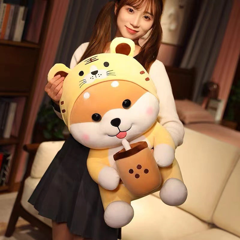 Milk Tea Dog Turns Into Tiger Plush Toy