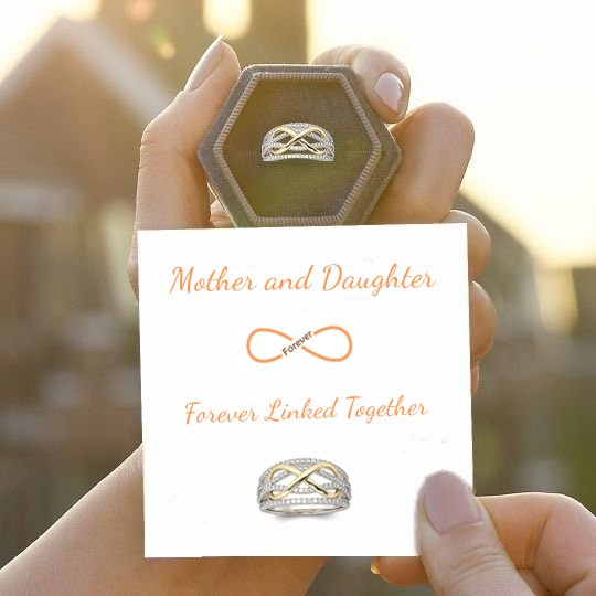 MOTHER &amp; DAUGHTER FOREVER LINKED TOGETHER RING