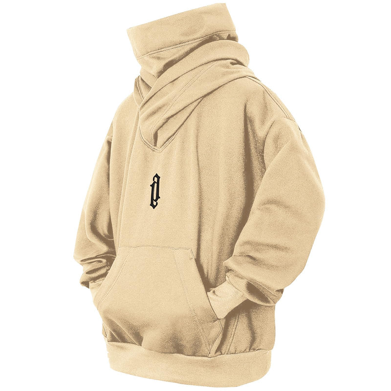 Ninja Double Neckline Cotton Hip Hop Hoodie