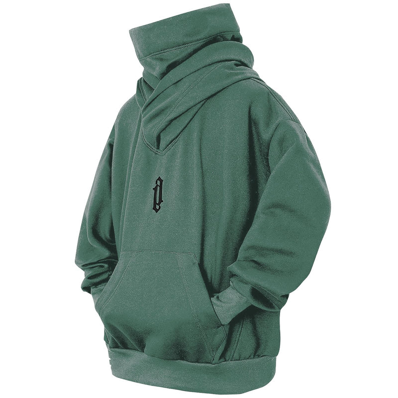 Ninja Double Neckline Cotton Hip Hop Hoodie