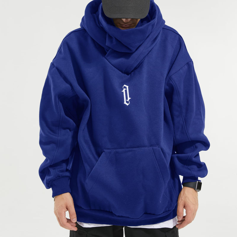 Ninja Double Neckline Cotton Hip Hop Hoodie