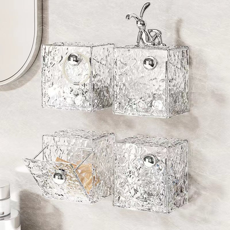 No-Drill Bathroom Organizer Box: Dustproof, Covered, Stylish Storage for Accessories