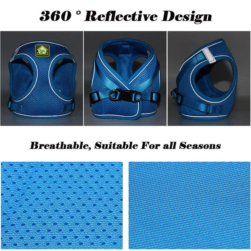 No Pull Reflective & Breathable Dog Harness + Leash