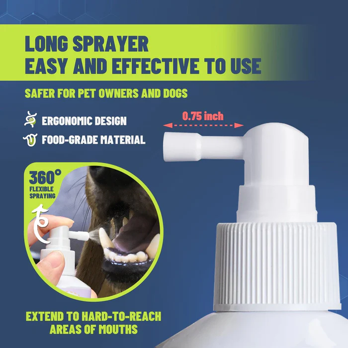 PetClean 鈥 Teeth Cleaning Spray for Dogs & Cats, Eliminate Bad Breath, Targets Tartar & Plaque, Without Brushing