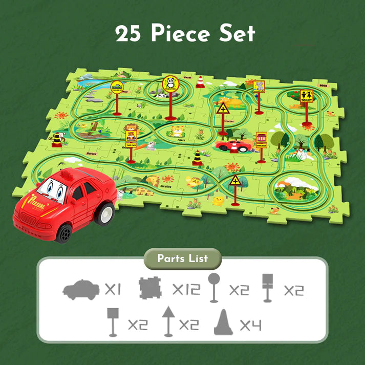 PuzzleRacer Kids Car Track Set