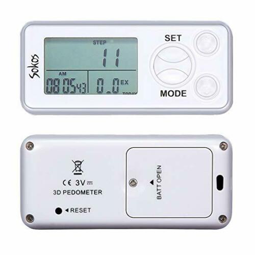 Walking 3D Pedometer with Clip and Strap plus. 30 Days Memory, Accurate Step Counter