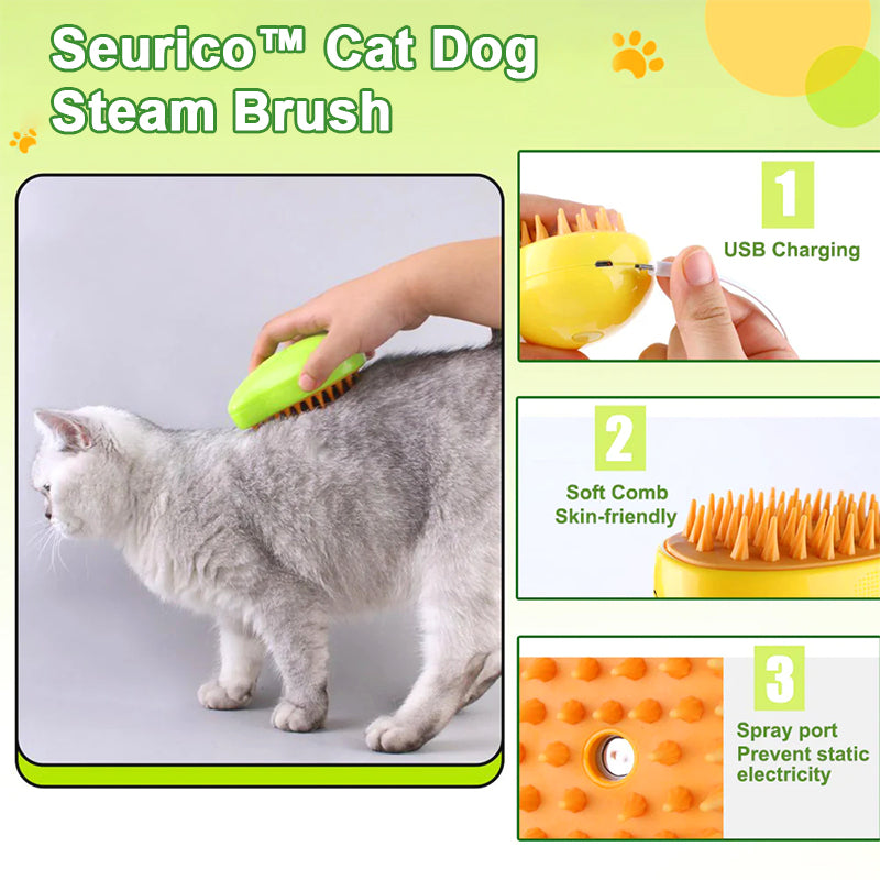 Seurico Cat Dog Steam Brush – Skin Friendly & Safe