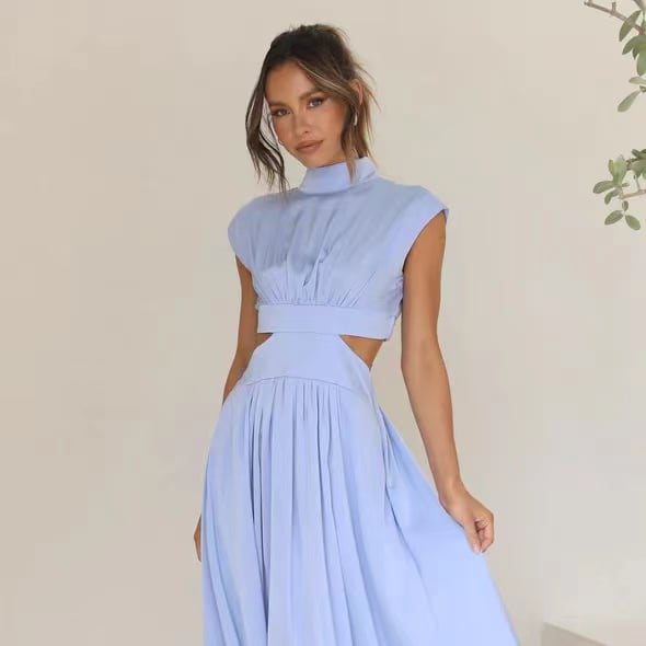 Summer Sale-49% OFF - 2023 Cutout Waist Pocketed Vacation Midi Dress