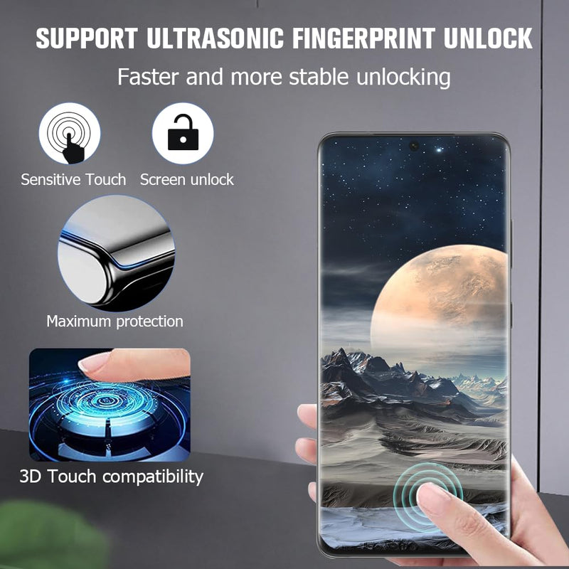 For Galaxy S22/S23 Ultra Curved Tempered Glass Screen Protector + Quick Installation Tool