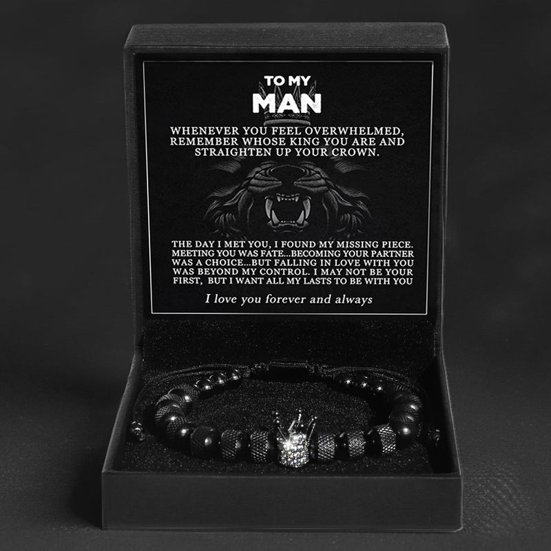 "To My Man - Straighten Your Crown" Bracelet Gift Set