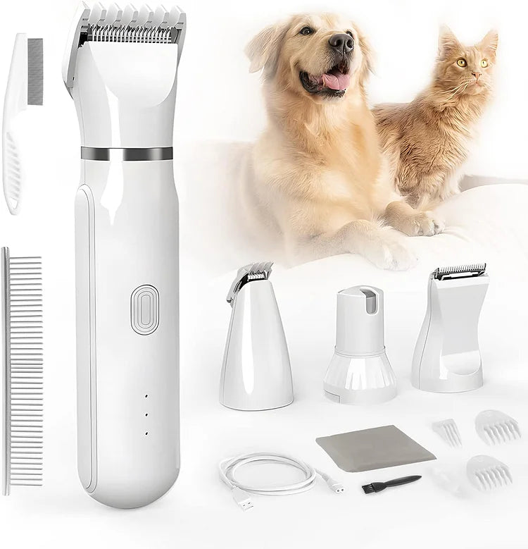 Ultimate Pet Grooming Kit 4-in-1 Electric Clippers with 4 Interchangeable Blades