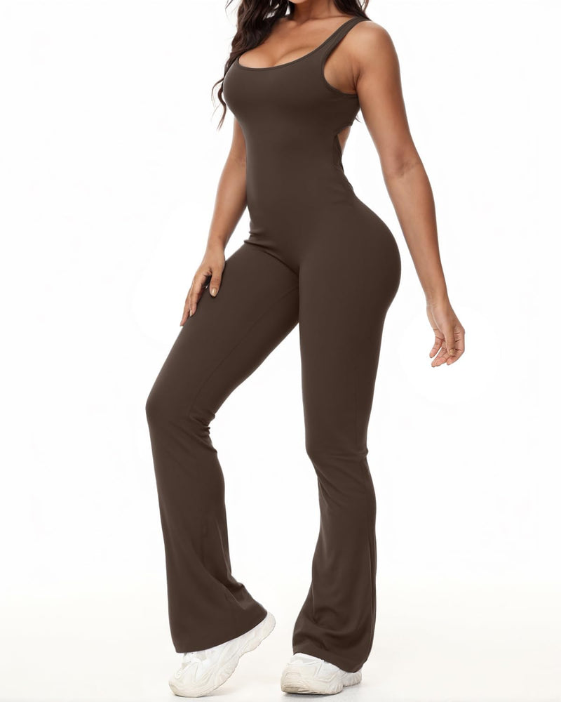 V-Back Jumpsuit – Peach Scrunch Design