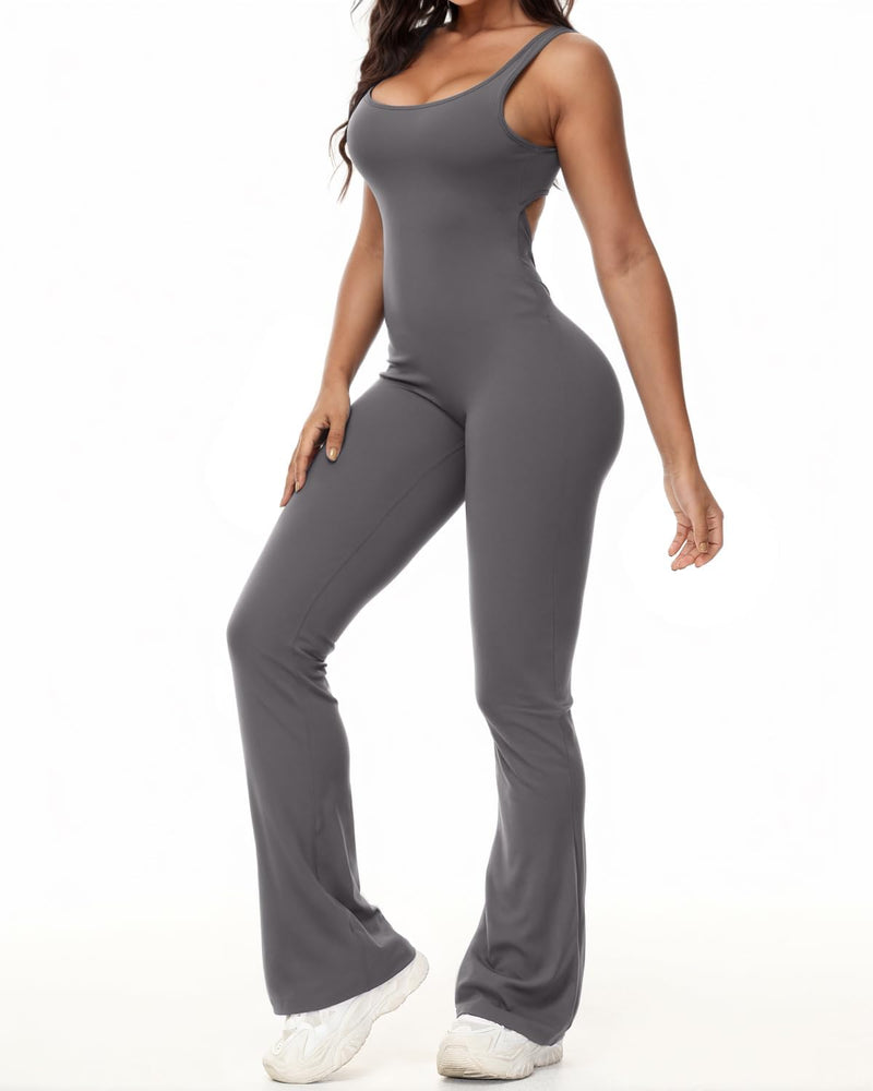 V-Back Jumpsuit – Peach Scrunch Design