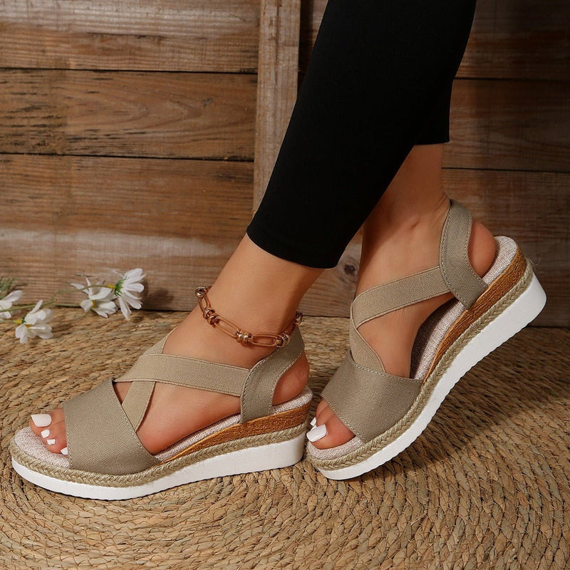 Dotmalls Summer Flat Wedge Heel Fish Mouth Casual Women’s Sandals